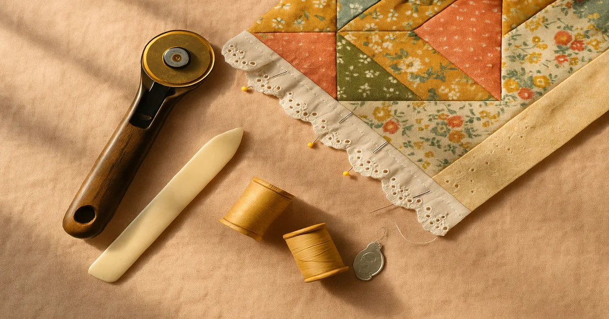 How to Sew Eyelet Trim on Quilt Top Corners